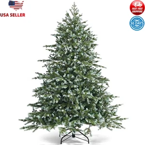 6FT Unlit Christmas Tree Hinged Spruce Metal Stand Indoor Holiday Decoration New - Picture 1 of 8