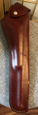 Thompson Center Arms Gun Leather Holster 17"-length USA Belt Carry Brown Button Foto 1 de 4