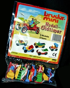 BRUDER mini MODELL OLDTIMER SET HÄNDLER MUSTERBEUTEL 5 TYPES W. GERMANY 1980er * - Bild 1 von 5