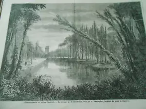 Gravur 1861 - Bois de Vincennes der neue See von Saint Mandé - Bild 1 von 1