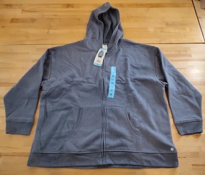 Danskin Mujer Cremallera Completa Ultra Acogedora Chaqueta con Capucha Sudadera Azul Talla 3X Foto 1 de 4