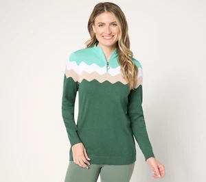 Suéter Sport Savvy Vieira Intarsia Media Cremallera Multicolor M - Imagen 1 de 4