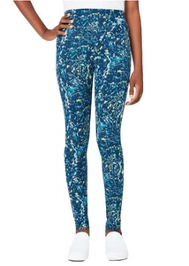 Leggings Justice Ragazze Blu 10 Lunghezza Completa Vita Alta Vernice Splatter Design - Foto 1 di 9