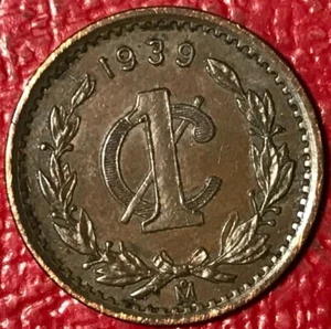 HIGH GRADE XF 1939 M MEXICO MEXICAN 1 CENTAVO-MAY803 - Picture 1 of 2