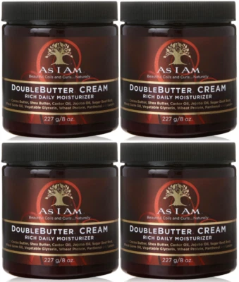 (4)As I Am“双黄油霜”丰富日常保湿霜8盎司。 全新浴缸 4 件装 — 第 1/3 张图片