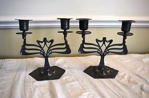 WMF * VERY RARE * PAIR OF OSIRIS ART NOUVEAU CANDLESTICKS No 523 CIRCA 1899/1900 - Picture 1 of 11
