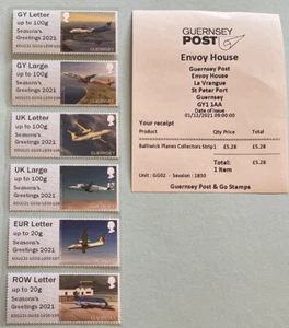 GUERNSEY - GG 02 & 03 - AIRPLANES 'SEASONS GREETINGS 2021' - VARIOUS STRIPS - Picture 1 of 4