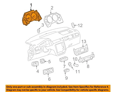 Medidor de velocímetro usado se adapta a: Chevrolet Tahoe Cluster 2011 MPH mercado de EE. UU. 6,0 L ID Foto 1 de 4