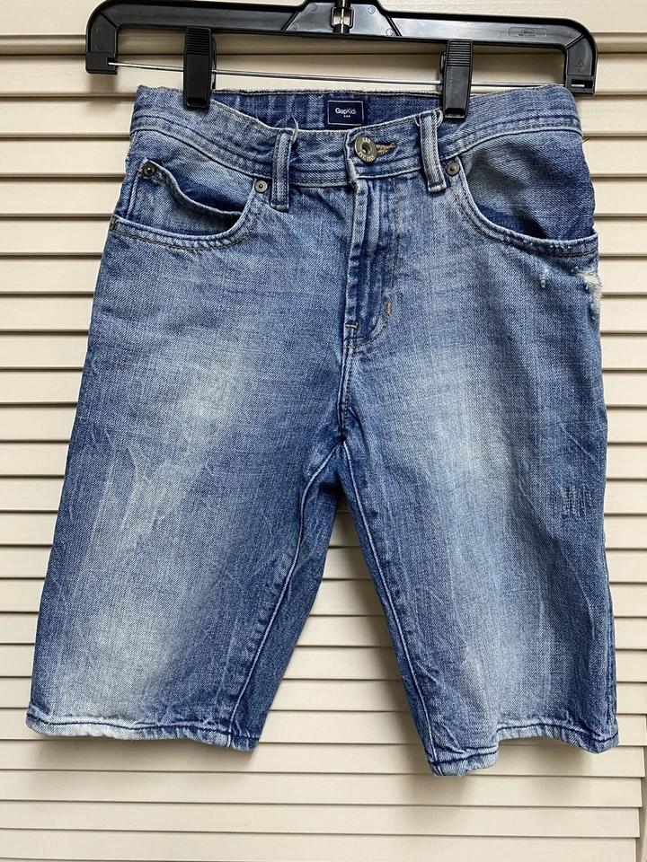 Pantalones Cortos Vaqueros Enrollables Gap Niños Talla 10 Regular Lavado Mediano Azul Escuela Foto 1 de 4