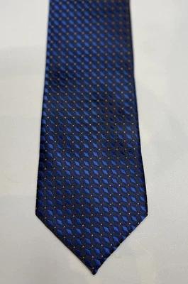 Corbata Versa negra azul geométrica seda hecha a mano Foto 1 de 4