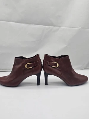 Botines Bandolino Cuero Cremallera Hebilla Cremallera Talla 10M Coñac Otoño Foto 1 de 4