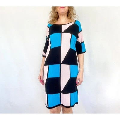 Vestido MARIMEKKO, Vestido Geométrico Tejido, Vestido Jersey de Finlandia, Talla M Foto 1 de 4