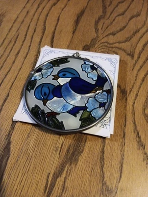 Atrapasol pintado a mano dos pájaros azules por Joan Baker Designs.  1994 Hecho en... Foto 1 de 4