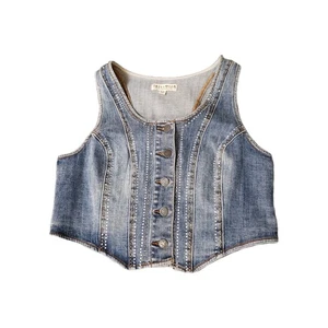 Idyllwind Miranda Lambert Jean Vest Women Sz Medium Western Country Cowgirl Stud - Picture 1 of 6