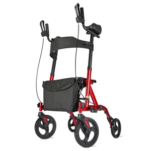 Upright Walker Stand Up Rollator with Seat Armrest Folded Medical Aid for Senior - Picture 1 of 10