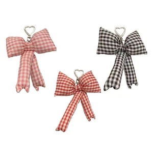 Adorable Padded Bowknot Keychain Accessory Great Gift Giving 3 Color Choice - Picture 1 of 11