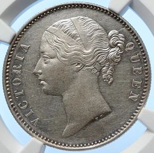 1840 B&C BRITISH INDIA UK COLONY Queen Victoria Silver RUPEE Coin NGC i106340 - Picture 1 of 5