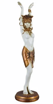PALAZZO INT Statua Art Nouveau Statua Medusa Corona Serpente Ballerina Gorgone Scultura Antica