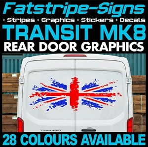 para adaptarse a FORD TRANSIT MK8 UNION JACK BANDERA REINO UNIDO GB BRIT FURGONETA PEGATINAS GRÁFICAS - Imagen 1 de 2