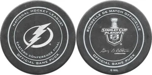 TAMPA BAY LIGHTNING OFFICIAL 2015 NHL STANLEY CUP EASTERN FINAL HOCKEY GAME PUCK - Picture 1 of 1