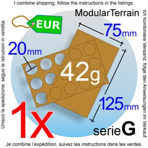 1x Movement Tray 5x3 (G 5mm) 20mm Round Base Bandeja De Movimiento War Hammer - Imagen 1 de 7