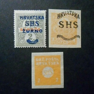 JUGOSLAVIA F.UNGHERIA OVP SHS 1918/19 Croazia "fr. x Giornal" 3 V. cpl set MH* - Picture 1 of 1