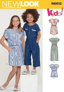 NEU LOOK 6612 MÄDCHEN JUMPSUIT STRAMPER & KLEID Nähmuster Alter 3 - 14 Jahre - Bild 1 von 4