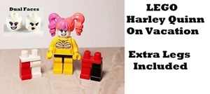 LEGO Harley Quinn Batman VACATION Vacay Extra Pants LEGS Tongue Out Ponytail Wig - Picture 1 of 1