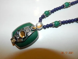lia sophia Rare Toni Ann Necklace MSRP $148 36-39" cut crystals resin blue green - Picture 1 of 4