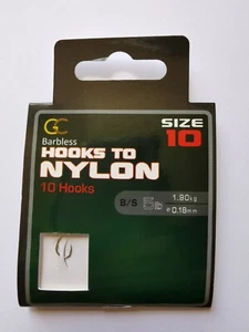 GRANDES GANCHOS SIN BARBLES a Nailon Talla 10 Carpa Gruesa Partida Pesca - Imagen 1 de 1