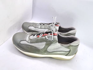 Prada America’s Cup PR3163 Sneakers Shoes gray Patent Leather Size 38 / 7.5-8 - Picture 1 of 14