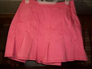 NO BOUNDARIES LADIES PLEATED PINK SKIRT SIZE 9 ZIPPER BUTTON SIDE CASUAL SUMMER - Picture 1 of 2