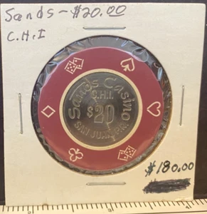 Puerto Rico, San Juan, SANDS C.H.I. Casino Chip, $20.00 - Bild 1 von 4