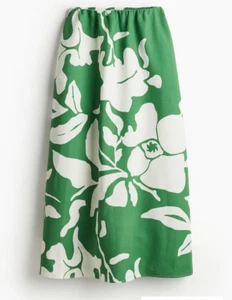 Falda midi floral verde blanca XXL de H&M - Imagen 1 de 1