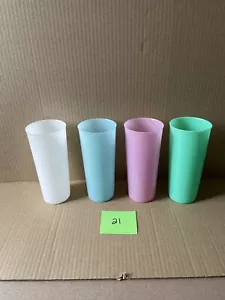 Tupperware #107 Translucent Pastel 16 Oz Tumblers Lot of 4 21G - Picture 1 of 3