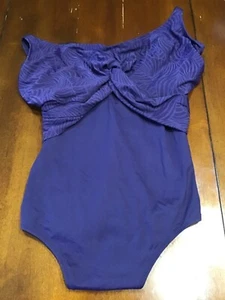 Ladies fantasie blue/gold acc swim bathing suit one piece size 34I new with tag - Picture 1 of 9