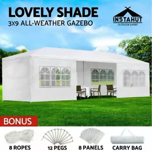 Gazebo 3x9m Marquee Wedding Party Tent Outdoor Camping Pergolas Canopy 8 Panel - Picture 1 of 7