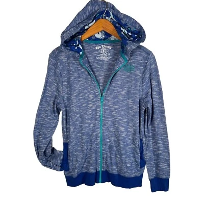 Epic Threads Size L Surfer Blue Heather Cotton Hoodie Unisex Contrast Trim - Image 1 of 4