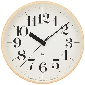 Lemnos Wanduhr Riki Funkuhr WR20-02 weiß 25,4 cm Holzrahmen natur - Bild 1 von 3