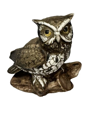 керамическое животное домашний декор сова на ветке дерева - Изображение 1 из 4