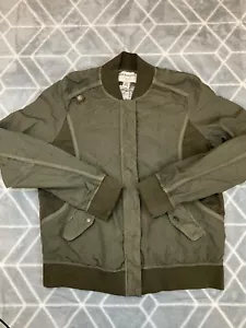Anthropologie Marrakech Khaki Bomber Jacket Womens Medium Military Style - Picture 1 of 10