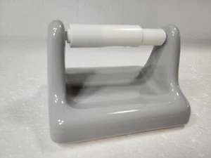Silver Ceramic TP Holder Toilet Paper Grey Color 162 Gray Mid Century Modern - Picture 1 of 22