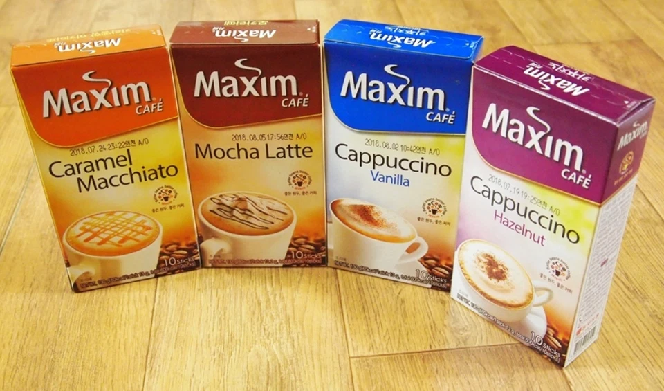 Maxim Cafe Cappuccino Vanilla Korea Instant Flavored Coffee 13g Sticks