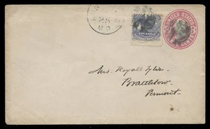 U58 - UPSS #125/1 - USED ENVELOPE with Sc# 114 ADDED TO MAKE UP 4c RATE - Picture 1 of 2