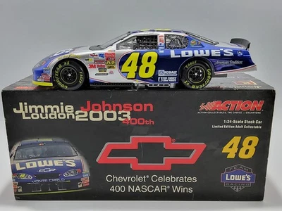 Jimmie Johnson Lowe's/Chevy 400 Wins COLOR CROMO 2003 NASCAR 1:24 Diecast Foto 1 de 4