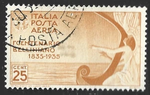 Italia, Scott #C79, 25c musa che suona arpa, usato - Foto 1 di 1
