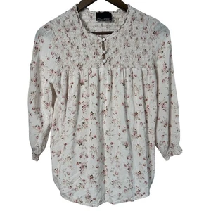 Cynthia Rowley Damen Floral Baby Pink Top Gr. NA Babypuppe Girlhood Dollcore - Bild 1 von 8