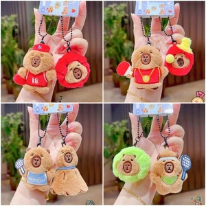 Cartoon Keyring Plush Doll Multicolor Capybara Doll Gift Toy - Picture 1 of 7