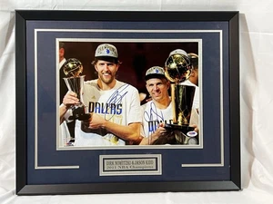 Dirk Nowitzki & Jason Kidd dual signed 11x14 autographed photo framed PSA - Picture 1 of 3