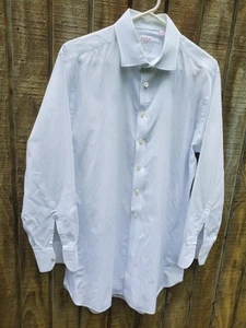 Lot Of 2 Thomas PINK men's Button Down White Cotton Dress Shirts London - Picture 1 of 4